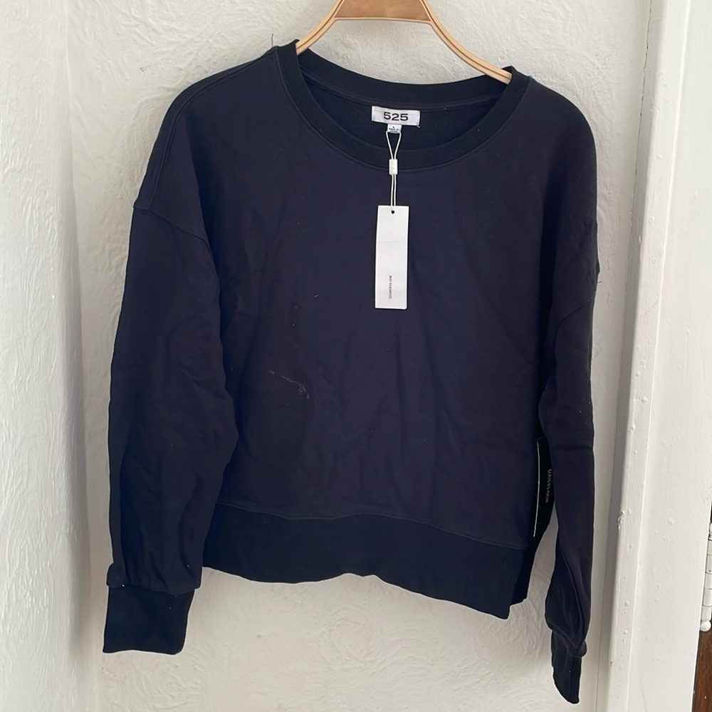 525 Unisex Cotton Crewneck Sweatshirt Size L In Black